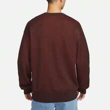Nike Round Neck Casual Sports Long Sleeve Knit Sweater Brown Tops Men - Multicolor - View 3
