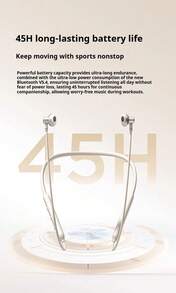 PHILIPS 飞利浦 TAN1020 无线颈挂式耳机，蓝牙 5.3 运动耳机，带降噪功能，轻巧防汗入耳式耳机，适合跑步和健身 - 查看 6