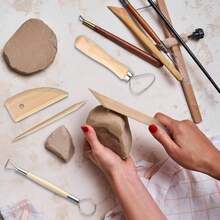 8 herramientas de arcilla polimérica para esculpir, kit de herramientas de arcilla cerámica, juego de herramientas para modelar arcilla, kit de herramientas de cerámica de madera y metal para adultos y niños, herramientas para esculpir arcilla para tallar, dar forma y puntear. - Multicolor - Ver 5