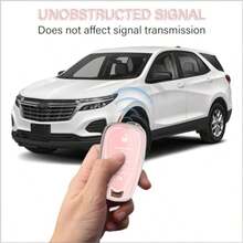 Dfor Chevy Key Fob Cover With Keychain Soft TPU Protection Case Compatible With 2016-2025 Chevy Equinox Malibu Camaro Cruze Blazer Traverse Trax Bolt 4-Buttons  Trim Pink - 皮革鍍鉻/粉紅色 - 查看 5
