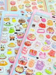 3D/DIY Stickers, Transparent Solid Stickers, Interchangeable Collectible 3D Stickers, Reusable Self-Adhesive DIY Decorative Stickers, Children's Interactive Stickers, Daily Decorative Stickers, Party Decorative Stickers, Children's Sticker Games, Office And School Decorative Stickers - Multicolor - View 5