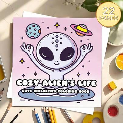 Cozy Alien's Life: Cosmic Meditation Art In Colored Pens,(22-Page Thick Paper Upgraded Version) A Coloring Book Specially Designed For Women, With Bright Colors, Stress-Relieving, Suitable For Markers, For Teenagers, Featuring Fantasy And Eerie Elements. Ideal For Valentine's Day, Birthdays And Other Festivals. It's A Great Gift For Halloween, Back-To-School, For Adults, Christmas, For Art And Craft Supplies, DIY Leisure, And Doodling.