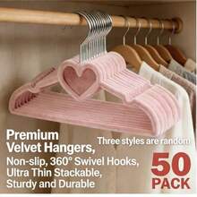 50-Pack Hangers, High-Quality Velvet, Sturdy And Durable, Baby Hangers, Non-Slip Toddler Hangers, Baby Hangers With 360-Degree Rotating Hooks, 12.8-Inch Hangers, Ultra-Thin, Stackable, Space-Saving,Style Random - nơ bướm - Xem 1
