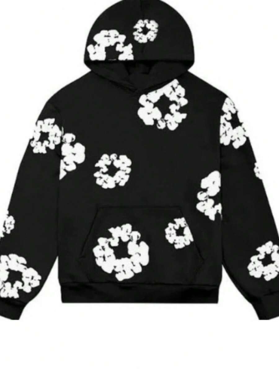 Floral Sweatshirt - màu đen - Xem 1