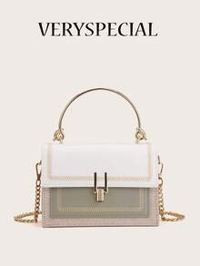 Colour Block Satchel Bag - Multicolor - View 2