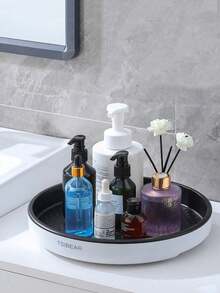 1pc 360° Rotating Spice Rack Turntable Cupboard Pantry Cabinet Organizer Non-Slip Condiment Holder Shelf Kitchen Storage Tray - Multicolor - View 2