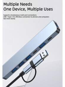 8-In-1 Type-C Hub, Multifunctional Card Reader, Laptop Computer Expansion Dock, USB Splitter - View 7