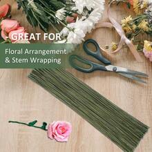 300 PCS 26 Gauge 14 Inch Floral Wire Stems Green Artificial Flower Stems Craft Flower Sticks For DIY Flower Making Wrapping Floral Arrangements Floral Crafts Decor - Green - View 6