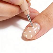 1pc Interlocking Dotting Nail Art Painting Brush, DIY Creative Design - Multicolor - View 4
