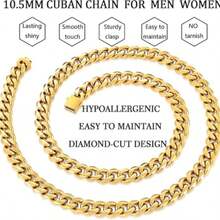 男士不锈钢链项链，银色/黑色/14K镀金，长度可选：18英寸、20英寸、22英寸 - 彩色 - 查看 5