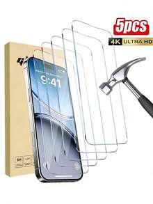 5pcs 9H Hardness Tempered Glass Screen Protector For IPhone 17 Pro Max, Anti-Scratch, Bubble-Free, Compatible With Phone Cases - Clear Screen Protector For IPhone 17 Pro Max 11/12/13/14/15/16/17 Pro Max, Suitable For Phone Cases, Phone Accessories, Valentine's Day Gift - Clear - View 38