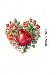 1片/2片/3片装大号牡丹花热转印贴片，DIY熨烫布贴，适用于T恤、连帽衫、棒球帽、帆布包等。 - L - 查看 7