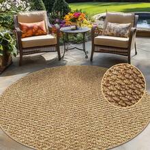 1 pieza Alfombra redonda vintage con patrón de piña marrón, alfombra de textura de piña marrón minimalista moderna, estilo nórdico para balcón, terraza, entrada, pasillo, jardín y otras áreas, nueva llegada de primavera, disponible en verano, alfombra para exteriores - multicolor - Ver 2