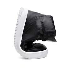 Bota de Treino Preto Conforto Musculação Uso Diário Couro Resistência Sola Borracha  Desportivo    Amarrar    Academia e fitness - Preto - Visão 7