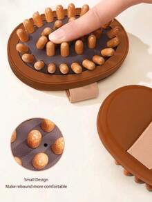 Natural Wooden Anti-Orange Peel Massage Tool, Handheld Wooden Massager, Body Brush, Muscle Relaxation, Sauna Spa Head Massage Brush, Hair, Hairstyling Tools, Hair Care, School, Back To School, Travel, Travel Essentials, Home Essentials, Spa, Massage Tools, Massage, Massager, Spa - Brown - View 5