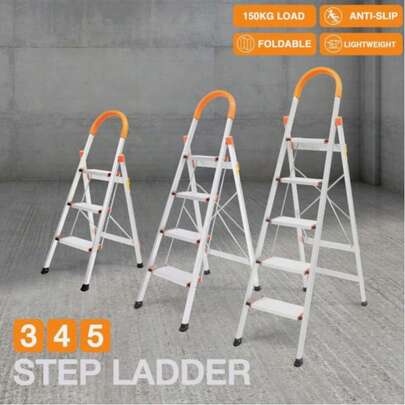 3 Step Folding Ladder Aluminium MultiPurpose Portable Household Non-Slip