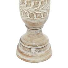 Tri-Level Wooden Candlestick Set With Light Brown And Whitewashed Finish, 6, 8, And 10 Inches Tall - Multicolor - View 4
