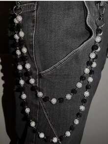 1pc Fashion Street Hip-Hop Style Body Chain With Dangling Crystal Ball Pendant, Handmade Unisex Body Jewelry Accessory, Versatile - Multicolor - View 9