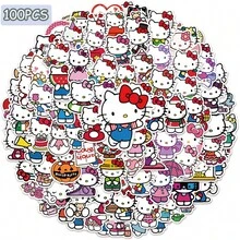 SANRIO 50-100 de bucăți de autocolante drăguțe din colecția Hello Kitty - Decor graffiti din PVC pentru telefoane, skateboard-uri, chitare și frigidere - DMX0211DMX1201-100 bucăți - Vizualizare 10
