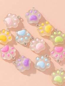 10个可爱脚形DIY饰品制作吊坠 - 彩色 - 查看 2