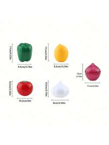 Joivida 塑料食品保鲜盒套装，5 件/2 件/1 件蔬菜洋葱柠檬番茄辣椒大蒜形状密封容器，冰箱食品保鲜碗 - 彩色 - 查看 3