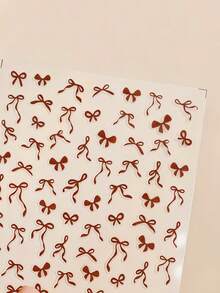 1 Sheet 5D Nail Stickers, Pink, White, Black Bowknot Ribbon Self-Adhesive Nail Art Decorations Nails - Multicolor - View 6