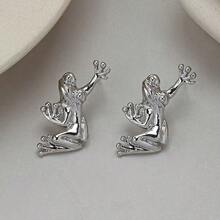 1 Pair Retro Frog Design Earrings, Unique Quirky Cute Animal Earrings, Versatile Fashionable Accessory - Frog - View 8