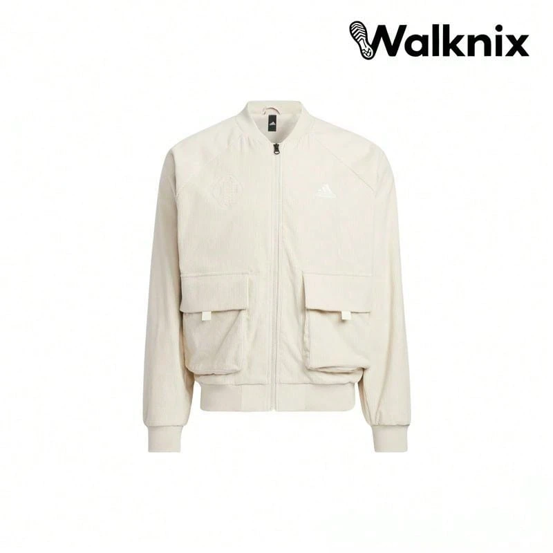 St Cord Embroidered Logo Zip-Up Corduroy Sports Jacket White Outerwear Men - Multicolor - View 1