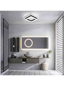 Modern 24w Tricolor Square LED Ceiling Light For Bedroom - 黑色 - 查看 4