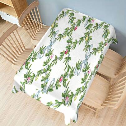 1pc High-Quality Stylish Printed Tablecloth, Classic Design, Rectangular Shape, Fabric, Suitable For Picnics, Dining, Home Kitchens, Christmas Party Decorations, Holiday Meals, Festive Table Settings, Table Decorations And Table Accessories. Suitable For Both Indoor And Outdoor Use.