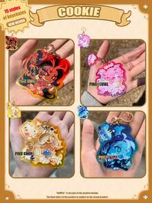 Acrylic Cartoon Character Keychain, COOKIE RUN, COOKIE KINGDOM, Anime Pattern, Car Key Chain, Keyring, Bag Pendant, Special Gift For Friends - Cookie and Cake Combination Design - View 7