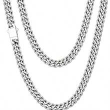 男士不锈钢链项链，银色/黑色/14K镀金，长度可选：18英寸、20英寸、22英寸 - 彩色 - 查看 13