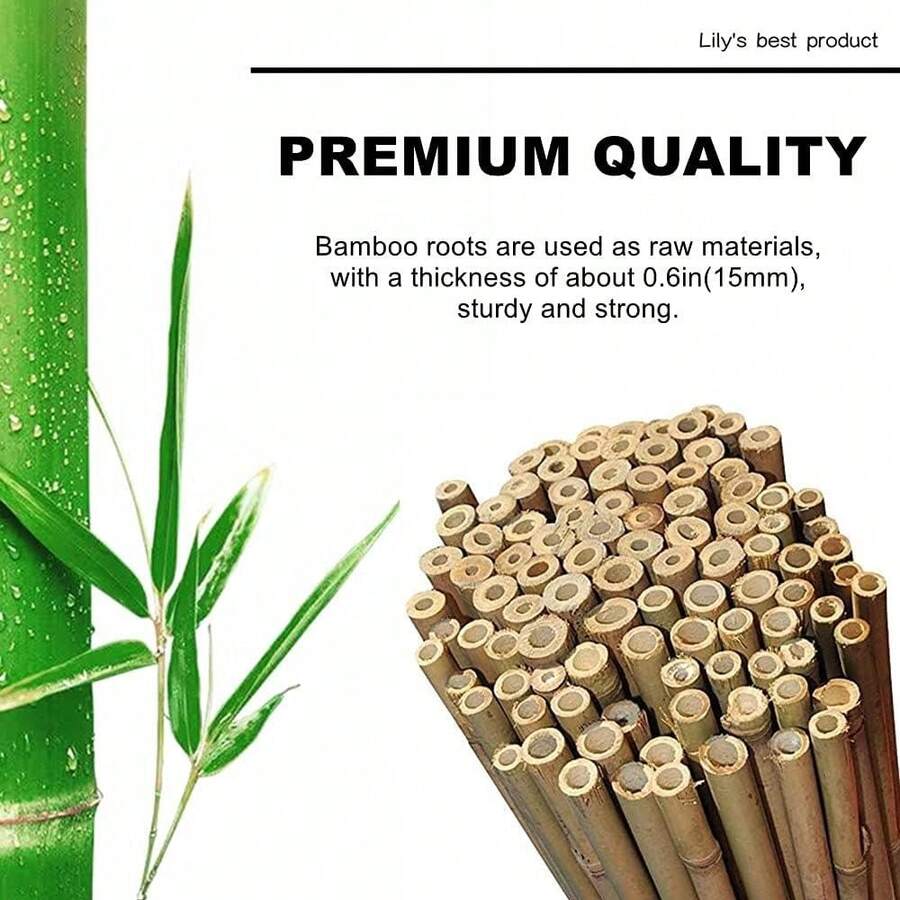 HOPELF 50 Pack 16" Bamboo Plant Stakes For Wood Garden Sticks,Wooden Indoor Gardening Floral Potted Plant Support,Crafts, More Size Choices 8"/12"/16" - Bamboo - View 1