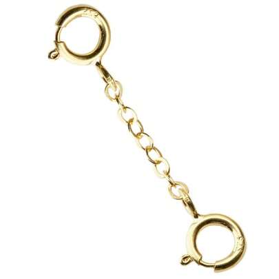 9ct Yellow Gold Necklace Necklet Extender Bracelet Safety Chain 3cm -2x Bolt Rings
