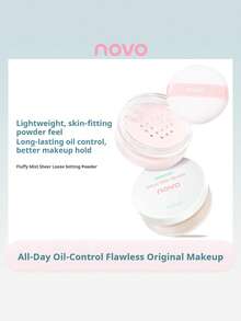 NOVO Waterproof, Sweat-Resistant, Long-Lasting Loose Powder, Oil-Absorbing, Matte Finish Pressed Powder For Oily Skin, Suitable For Outdoor Activities, Touch-Up Makeup, Daily Wear, Dates, Birthdays, Graduations, Parties, And Gift-Giving - 02# Light Beige - View 11