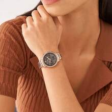 Fossil Unisex Three-Eye Chronograph Stainless Steel Calendar Watch For Women - Pink - View 7