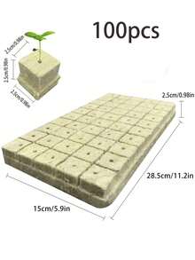 25/50/100pcs Leaf, Vegetable, Fruit, Flower, Tree Seedling Soilless Cultivation Substrate, Hydroponic Propagation Rockwool Grow Cubes, Agricultural Use - A - View 9