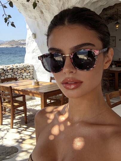 Bohemian Style Polarized Sunglasses For Women, Retro Floral Frame Plastic Fashion Glasses, Classic Design For Outdoor Sports, Cycling, Travel, Beach, Driving, Fishing, Summer UV Protection