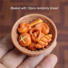 1/6比例迷你娃娃屋面包、迷你卷饼和篮子，过家家厨房食物，BJD娃娃配件 - 彩色 - 查看 6
