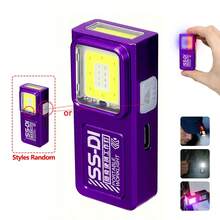 1pc Powerful Mini COB EDC Keychain Flashlight, Rechargeable Small Pocket Torch, Magnetic Worklight For Emergency Use - Multicolor - View 12