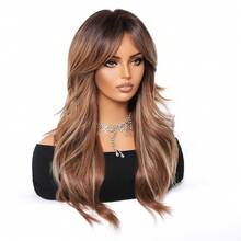 FIVE STARS 24-Inch Medium Wigs Curly Brown Gradient Wig For Women- Big Wave Fashion Heat-Resistant SyntheticIn Hair For Daily,Party,Cosplay,Weddings, Music Festivals Use - 棕色 - 查看 4