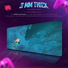 Large Anime Deep Sea Monster Silhouette Mouse Pad, Non-Slip Keyboard Mat For Gamers And Otaku - View 1