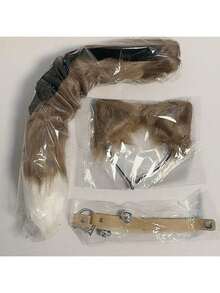 Set de orejas y cola de animal de Halloween, diadema con orejas de gato de estilo anime, diadema hecha a mano con orejas de gato, accesorio de cola de zorro, set de orejas y cola de animal de cosplay con collar con campana - Multicolor - Ver 19