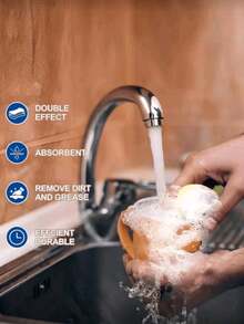 3pcs/6pcs/10pcs/12pcs/200pcs/Double-Sided Dish Sponges With Steel Wire Scrubber, Long-Lasting And Reusable Kitchen Cleaning Sponges For Dishes, Tabletops, Stove Surfaces, Etc. - A - View 9