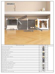 Modular Kitten Cage With Detachable Litter Box, Indoor Small Cat Activity Fence, Disassemblable Small Pet Cage - Multicolor - View 21