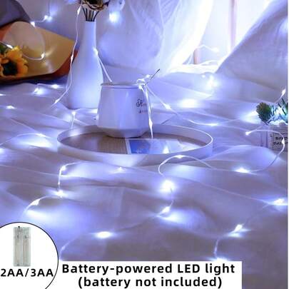 1入組10/30/50/100 Led燈電池操作的串燈帶,帶有皮膚線條,適用於臥室裝飾,生日派對,求婚,婚禮,假期和作為小禮物