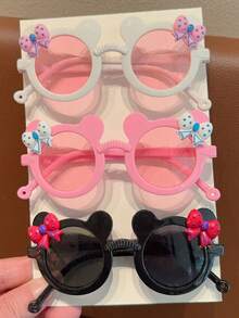 1/2/3/6副儿童可爱小熊领结时尚眼镜/眼罩，仅含展示卡，不含运费 - 彩色 - 查看 13