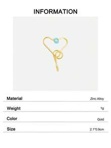 1 Pc Gold Heart Fake Nose Piercing Faux Septum Nose Rings Clip On Nose Jewelry For Women And Girls - Gold - View 6