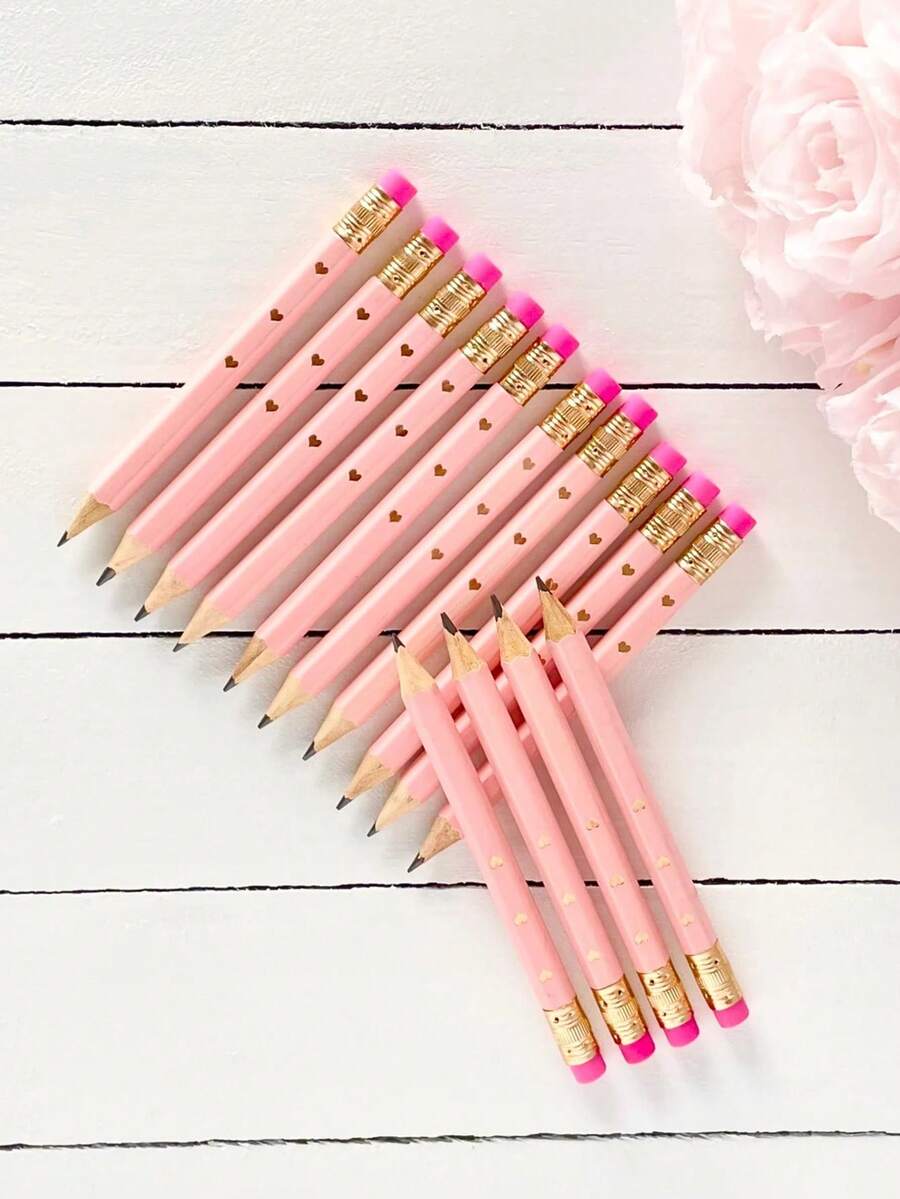 25 chiếc bút chì mini màu hồng, bút chì đám cưới, bút chì chơi trò chơi đám cưới, bút chì nhỏ, quà tặng ngày Valentine, bút chì mini - HỒNG - Xem 1