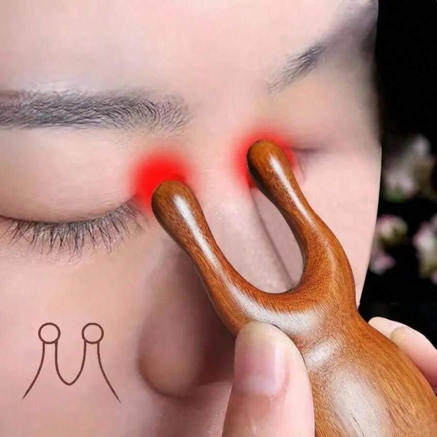 Peigne de massage en forme de grenouille, peigne de massage multifonctionnel convenant pour les yeux et le visage, peigne rond et en forme de disque, peigne de massage du cuir chevelu à cinq dents, peigne en bois de santal. Convient pour une utilisation à la maison, les sports, les activités de plein air, les soins de santé, le fitness, le bien-être, et peut également être utilisé comme cadeau de vacances. - Multicolore - Voir 1